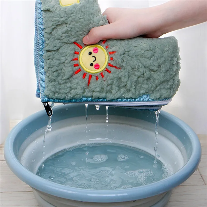 Бытовой зимний плюшевый коврик на сиденье унитаза молния с ручкой набор