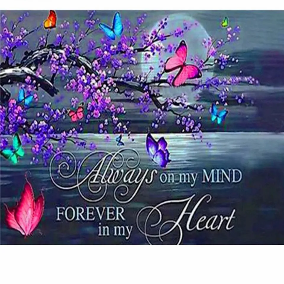 

New Home5D DIY Diamond Painting Kit Full Square Diamonds Inlay Embroidered Cross stitch "Flower Butterfly" Mural Home Decor Gift