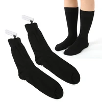 1pair usb rechargeable heated socks for men women 3 temperatures outdoor warm winter sock protector protect against cold black