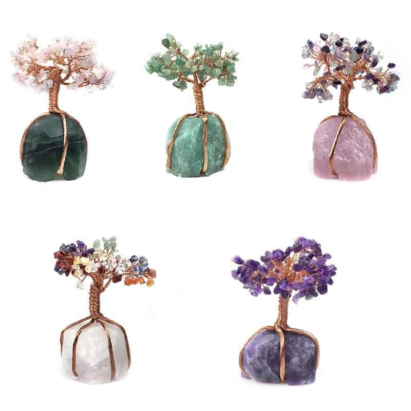 

Lucky Jinbao Fortune Tree Crystal Desktop Ornaments Home Desk Elegant Exquisite R2JC