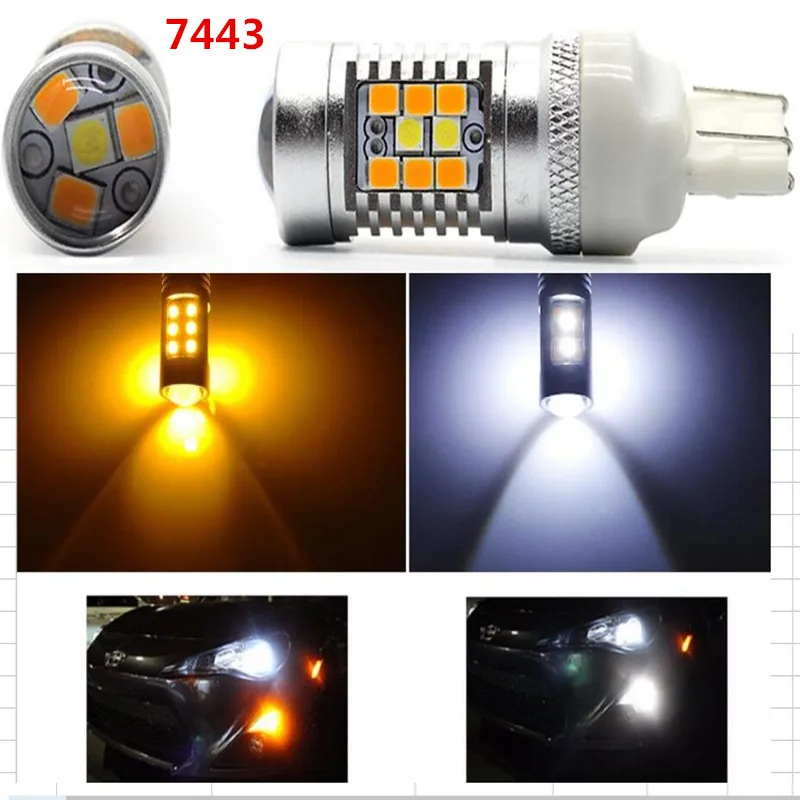 2 шт. очень яркие красные/зеленые/2835 Чип белый/желтый (оранжевый) 7443 T20 W3x16q W21/5 Вт