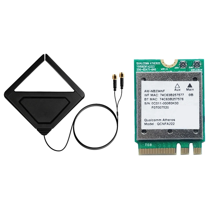 

Wireless Dual Band External Antenna with QCNFA222 AW-NB234NF 802.11A/B/G/N Wireless WIFI Bluetooth Card