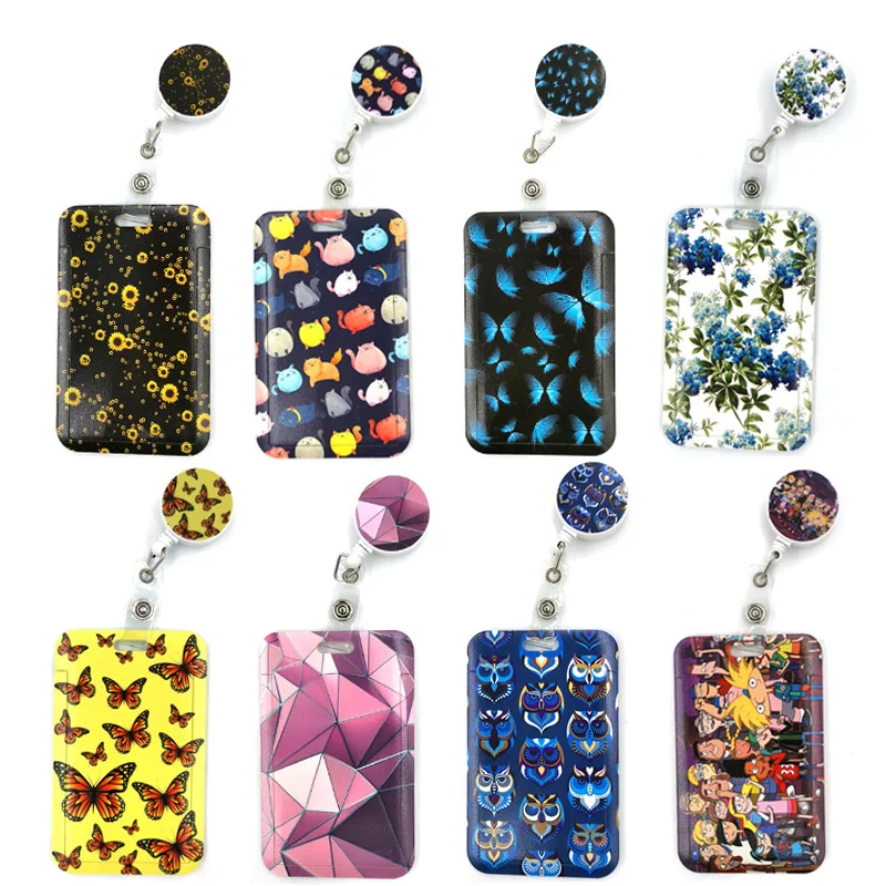 

Fashion Women Card Holder Lanyard Colorful Retractable Badge Reel Nurse Doctor Student Exhibition ID Cards Clips Badge Holder