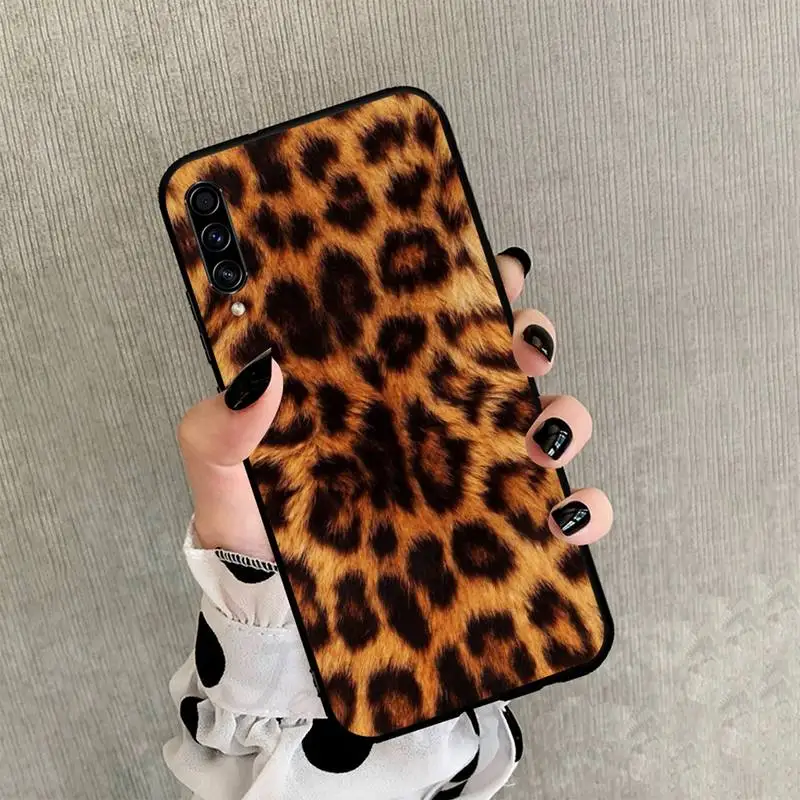 

Leopard cheetah skin print Phone Case black For Samsung galaxy S 21 20 10 8 A 51 71 50 21s 70 40 20 20e note 10 plus Ultra 5g fe