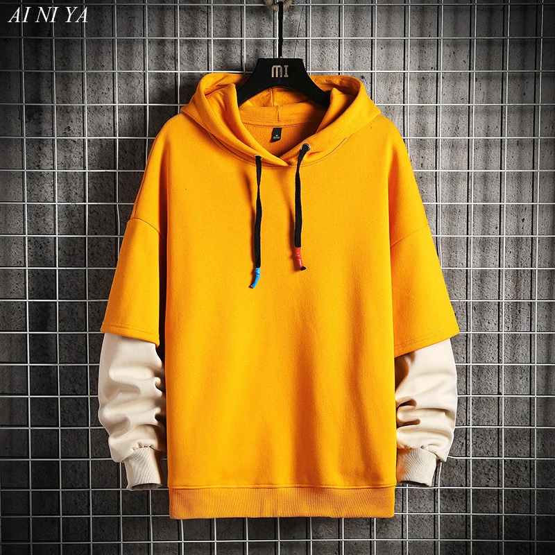

Patchwork Pullover Hoodie Men Streetwear 2021 New Oversized Hooded Sweatshirt Hip Hop Hoodie Men's Hoodies Sweatshirts Harajuku