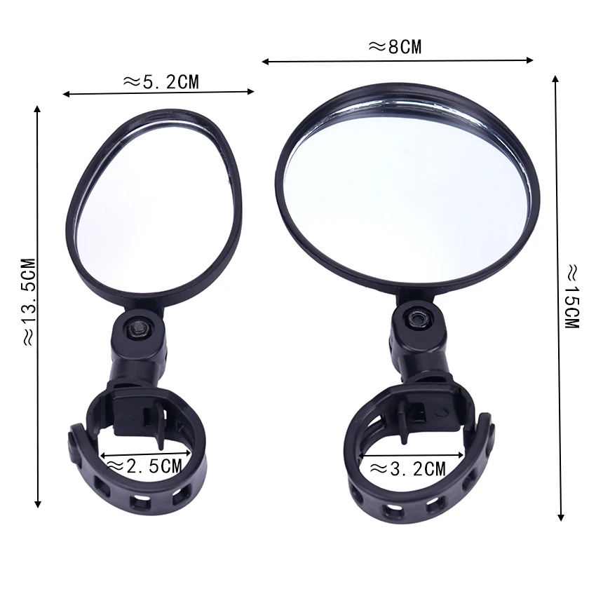 

1PC Bicycle Rearview Wide Angle Handlebar Mirrors 360 Degree Rotate Cycling Rear View MTB Bike Rearview Mirror
