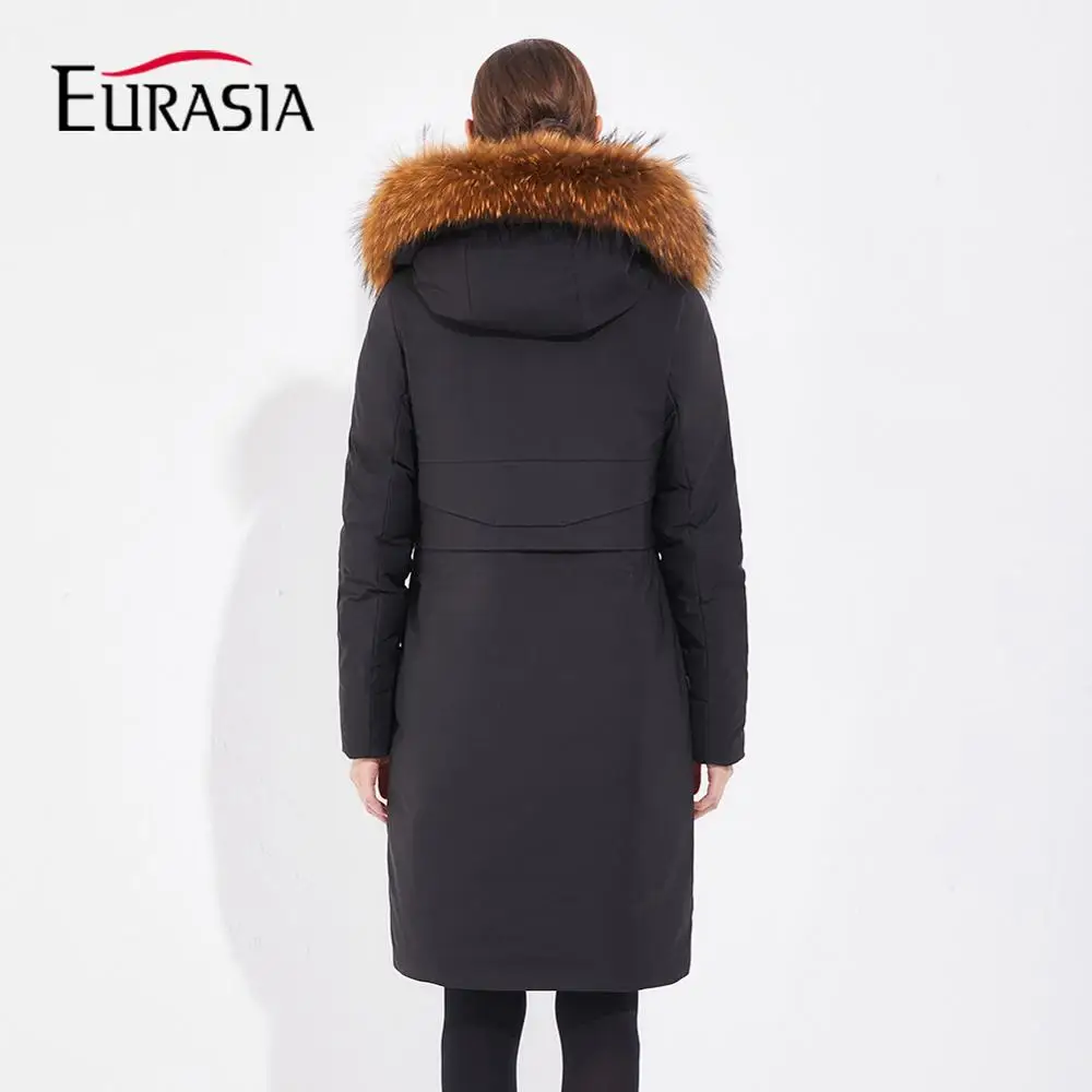 EURASIA 2019 Новый Длинный Женский Зимняя Куртка Полная Верхняя Одежда Ветрозащитный