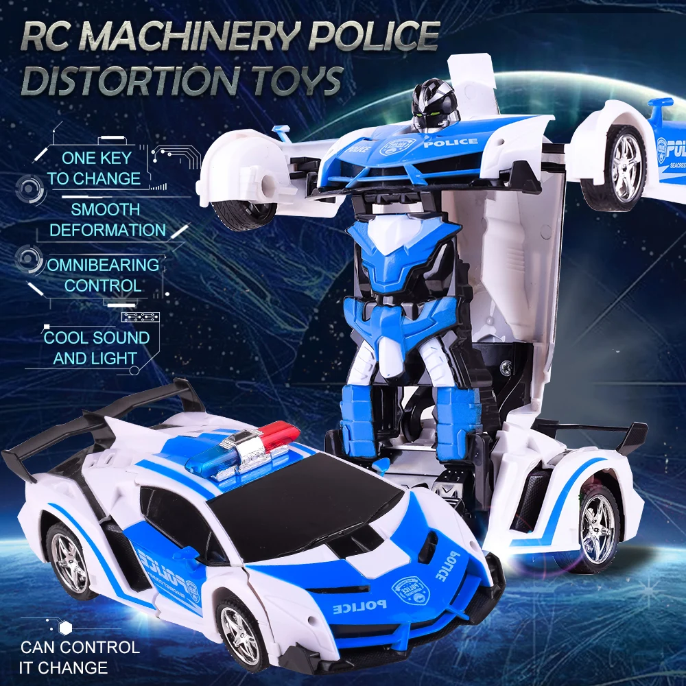 Remote Control Deformation Vehicle RC Model Racing Car One Key to Change Transformer Lamborghini Bugatti Toys for Children Boys