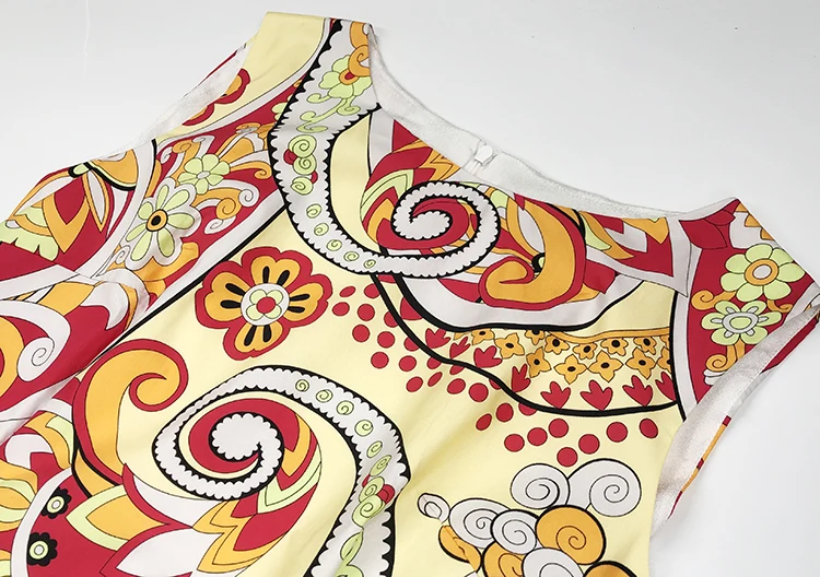 

Designer Summer Pencil Dresses Women's High Quality Sleeveless Multicolor Abstract Printed Plus Size 2XL Vestidos