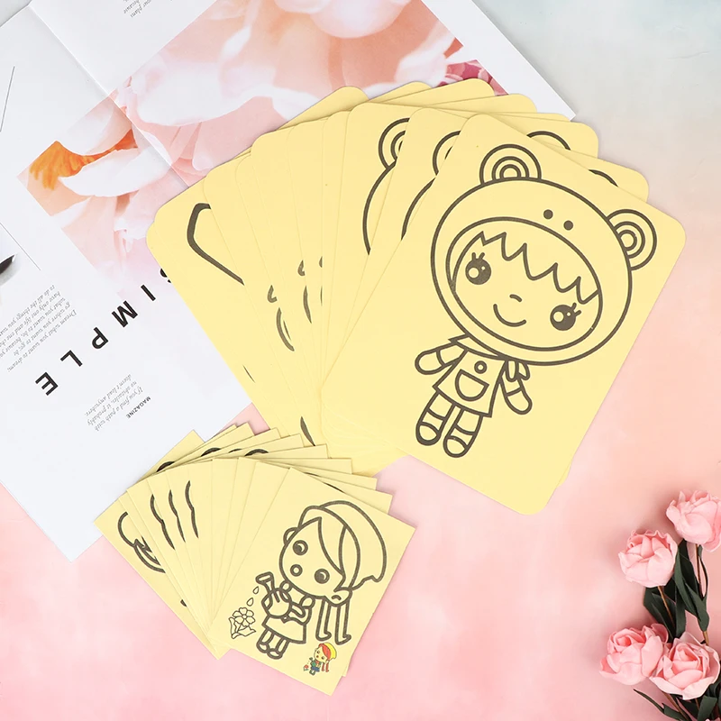10Pcs/Set Kids DIY Color Sand Painting Art Creative Drawing Toys Paper Toy | Игрушки и хобби