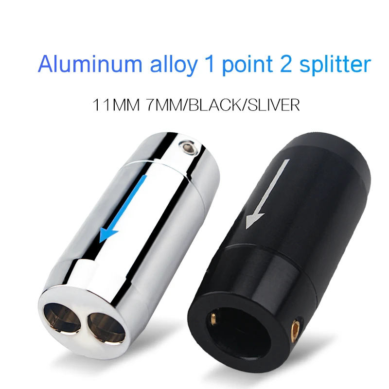 

4Pcs Aluminum Alloy Audio Split Ring 11mm 7mm One Point Two Splitter Speaker Cable Accessories