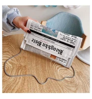 newspapers modeling day clutch bags letter envelope bag casual shoulder bag handbag evening bags with clothing wallet coin purse