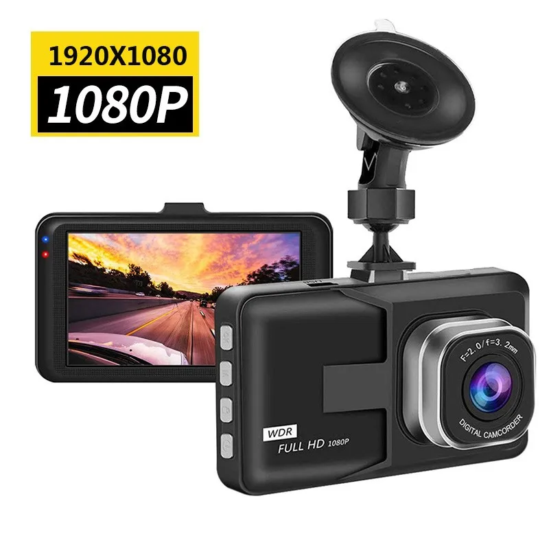 Видеорегистратор автомобильный 3 дюйма широкоугольный 1080P циклическая запись