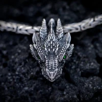 japan vintage style mens silver color dragon necklace temperament personality dragon pendant chain jewelry box chain 60cm