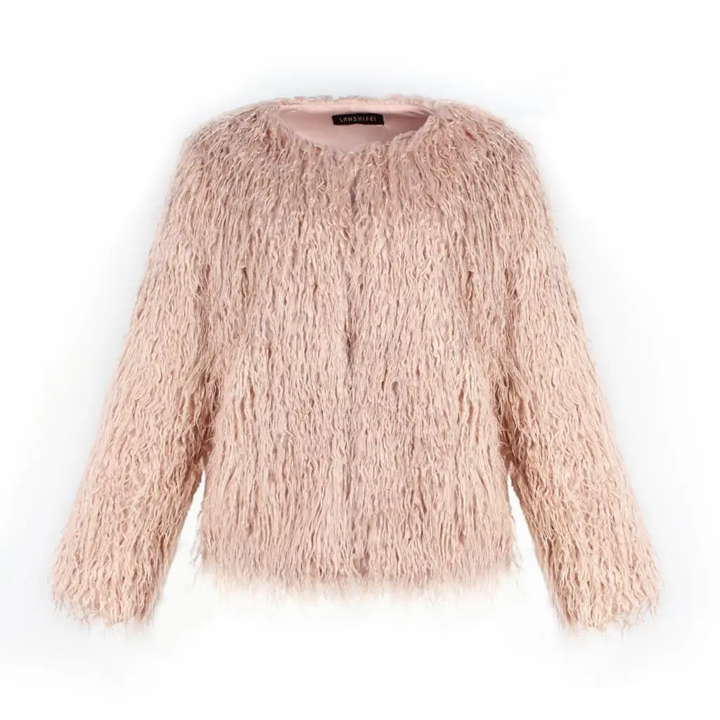 HEFLASHOR меховое пальто для женщин пушистая теплая верхняя одежда с длинным рукавом