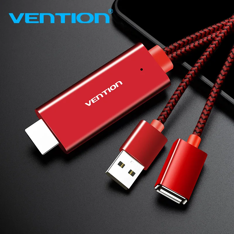 Vention HDMI кабель для iPhone 8Pin к HDMI конвертер адаптер цифровой av-кабель для смартфонов для iPad tv 1080P USB HDMI адаптер