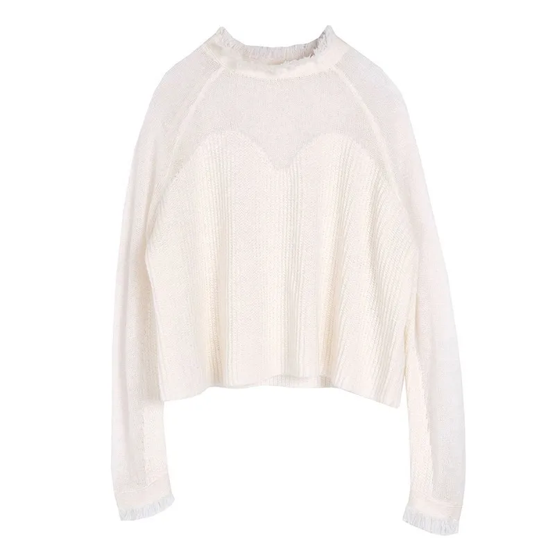 Женский свитер из мохера TWOTWINSTYLE вязаный пуловер с длинными рукавами и бахромой