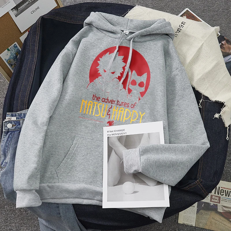 

Adventures of Natsu Happy Sweatshirts women Pink Women's Hoodies Ladies Long Sleeve Casual Hooded Pullover Clothes Sweatshirt
