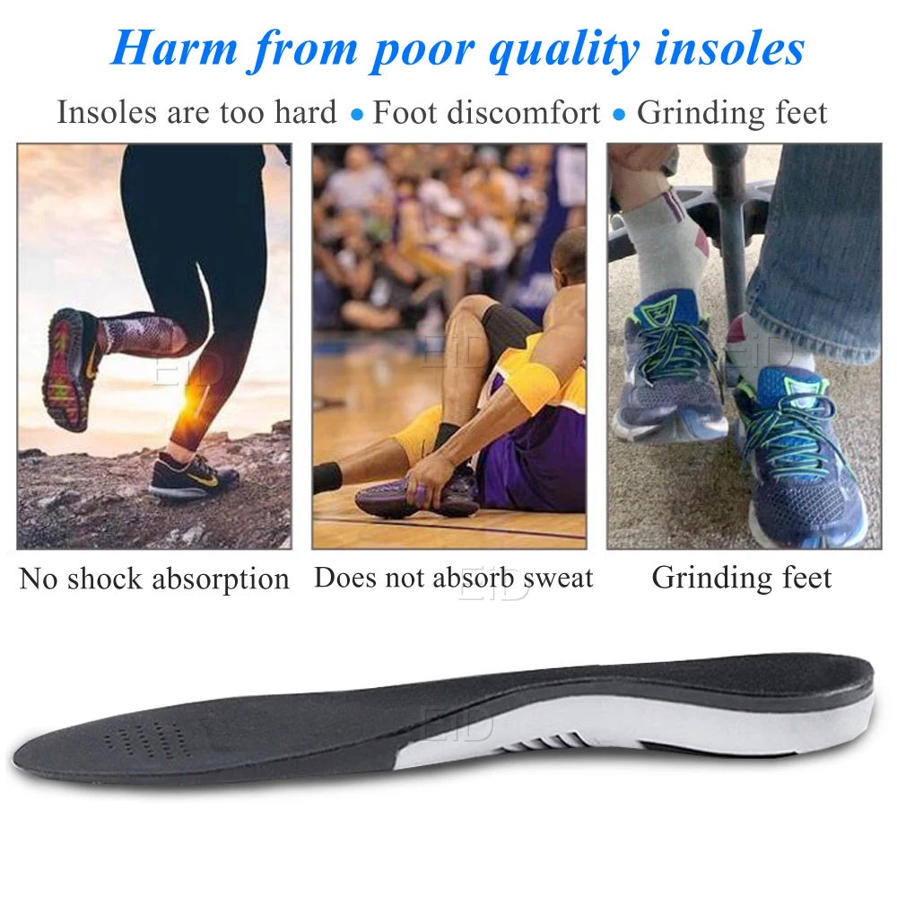 EiD Silicone Gel Insoles Foot Care for Plantar Fasciitis orthopedic Massaging Shoe Inserts Shock Absorption Shoe pad Unisex