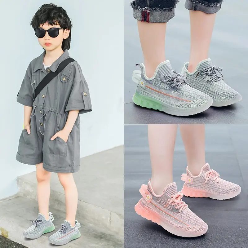 

New Arrival Kids Girls Running Shoes Black Green Children Running Shoe Designer Boy Sport Shoes Anti-Slip Sneakers For Kids Girl