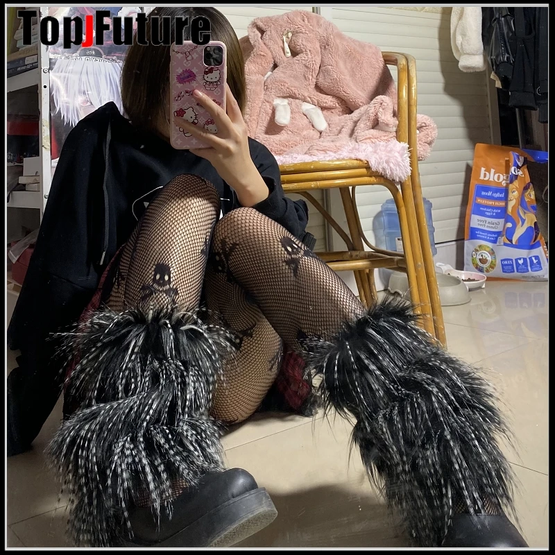 Леопард прекрасный женские гетры осень зима женская обувь на мягкой платформе