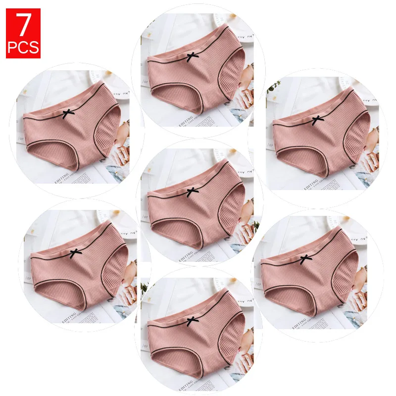 A5-7DR 7 шт./компл. низкая кружева женские трусики из хлопка Нижнее белье для женщин; Большие размеры брюки Трусики для девочек трусики трусы с низкой посадкой бесшовные трусики для женщин - Цвет: A5-7DR