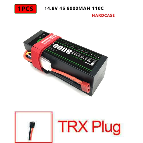 1PCS4S8000HARDTRX DXF Lipo батарея 4S 8000mah 8400mah 14,8 V 110C 220C Hardcase для 1/8 1/10 масштаб Электрический радиоуправляемый Багги Truggy гусеничный автомобиль - Цвет: 1PCS4S8000HARDTRX