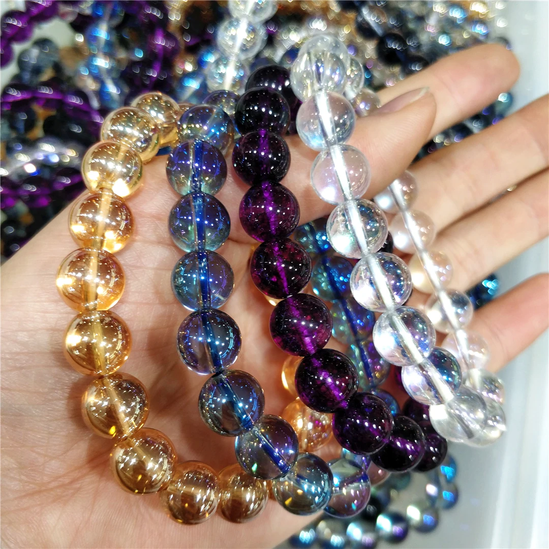 

Natural Electroplated Angel Aura Bracelets For Women Wholesale DIY Crystal Beads Jewelry Making Female Love Gifts Beautify Dress
