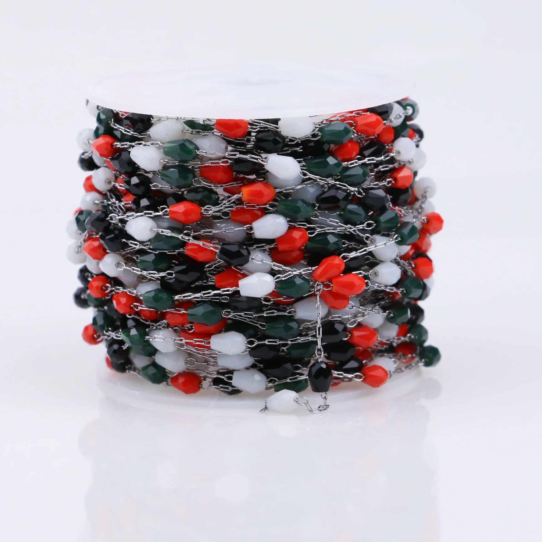 Steel Multicolor A 1 м тонкая нержавеющая сталь 1 мм колье цепь с бусинами шары бусы цепочка Подвески ручная работа Аксессуары материал для изготовления украшений - Цвет: Steel Multicolor A