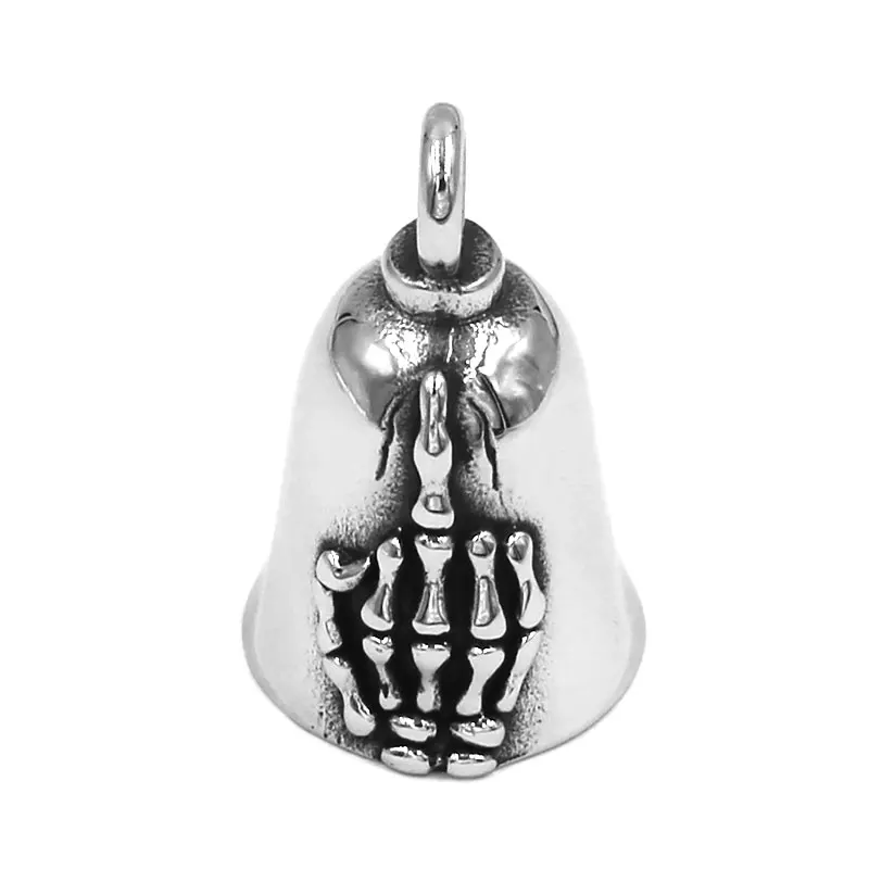Череп байкера один процент 1% er подвеска Колокольчик из нержавеющей стали