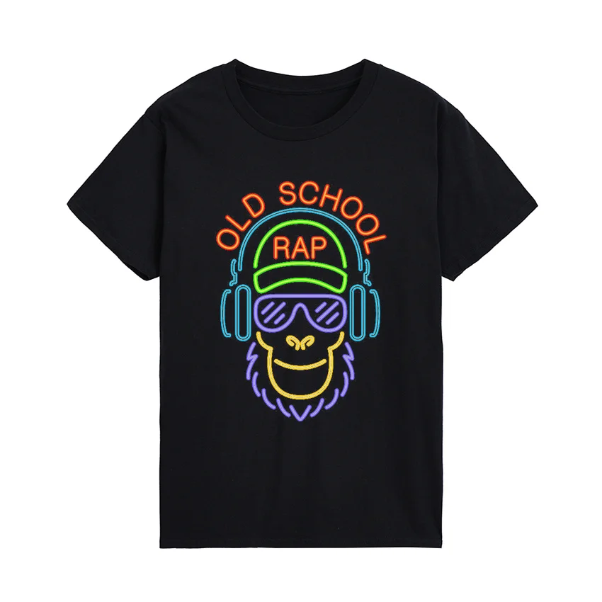 

Футболка мужская в стиле старой школы, повседневная хлопковая тенниска с принтом в стиле рэп/хип-хоп, музыкальная революция, с круглым вырез...