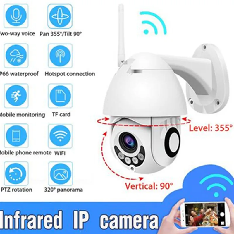 KuWfi WIFI камера Наружная и внутренняя PTZ IP 1080p скоростные Купольные Камеры