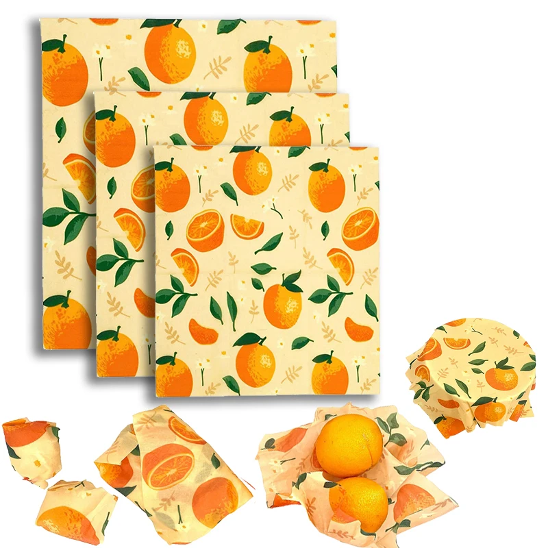 

3pcs Reusable Beeswax Wrap Sustainable Beeswax Wraps For Food Fresh Eco Friendly Bees Wrap Reusable Food Wrap Zero Waste