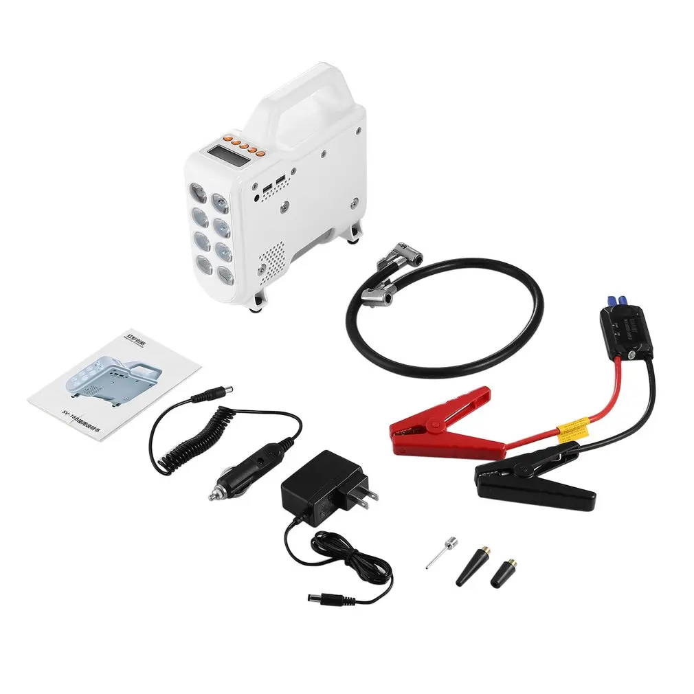 

12V Multifunctional Air Pump 5 in 1 Rechargeable LCS Display Blast Pump Outdoor Emergency Auto Kit with 4 Modes LED Lighting