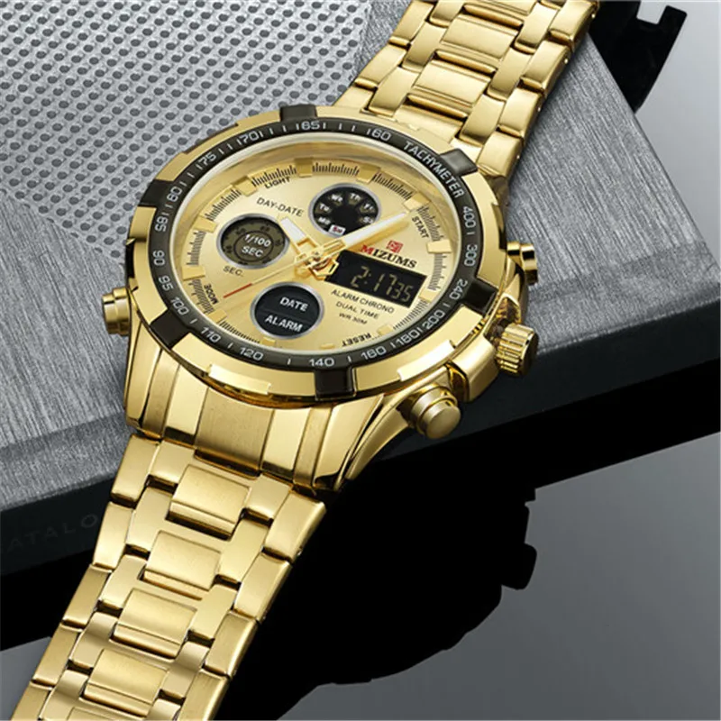 2020 новые мужские золотые часы спортивные военные водонепроницаемые из