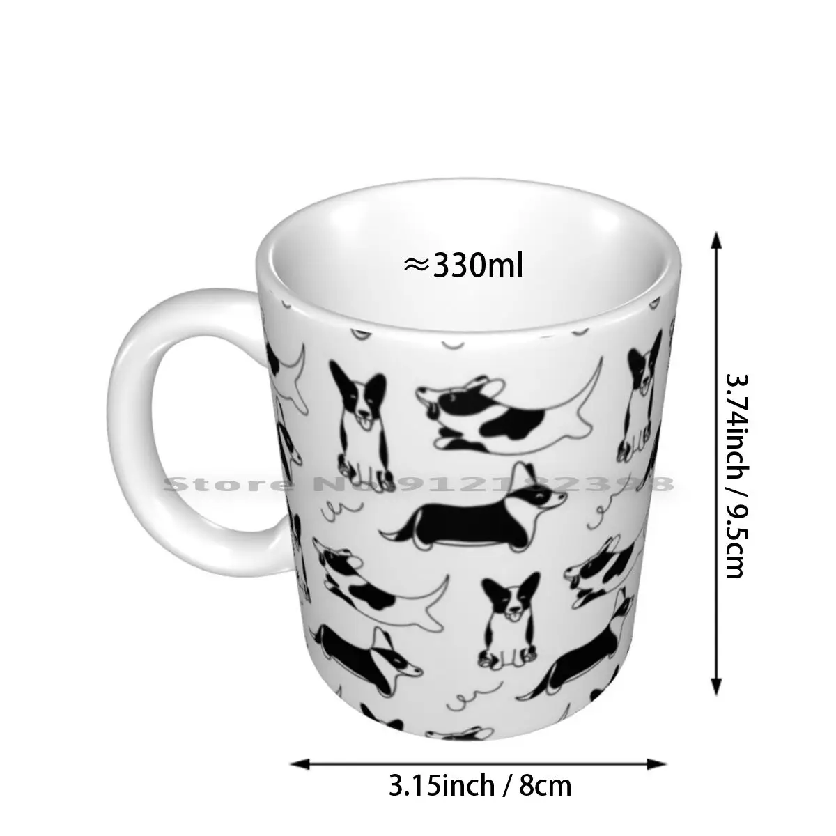 Кардиган Corgi черно-белые керамические кружки кофейные чашки Кружка для молока