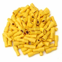 100pcs insulated crimp spade terminal wire cable connector female yellow 12 v0e7