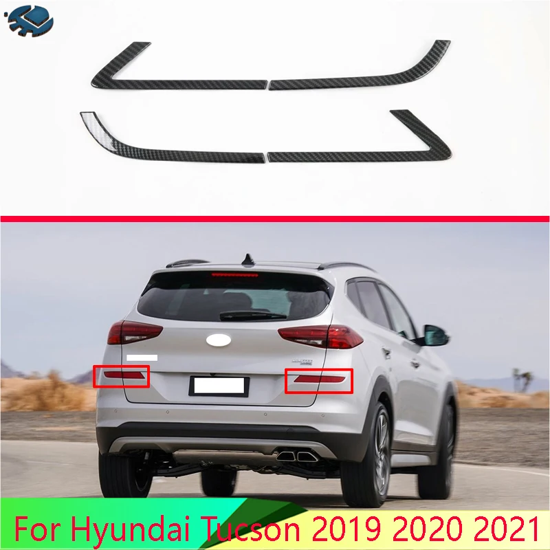 

Для Hyundai Tucson 2019 2020 стильный задний отражатель из углеродного волокна противотумансветильник фара крышка отделка ободок рамка Стайлинг укра...