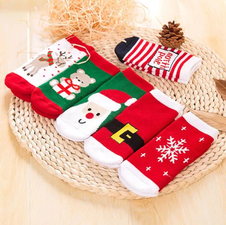 

1 Pair Cotton Winter Baby Girls Boys Kids Socks Children Terry Snowflake Elk Santa Claus Christmas Bear Gift Cheap Stuff clothes