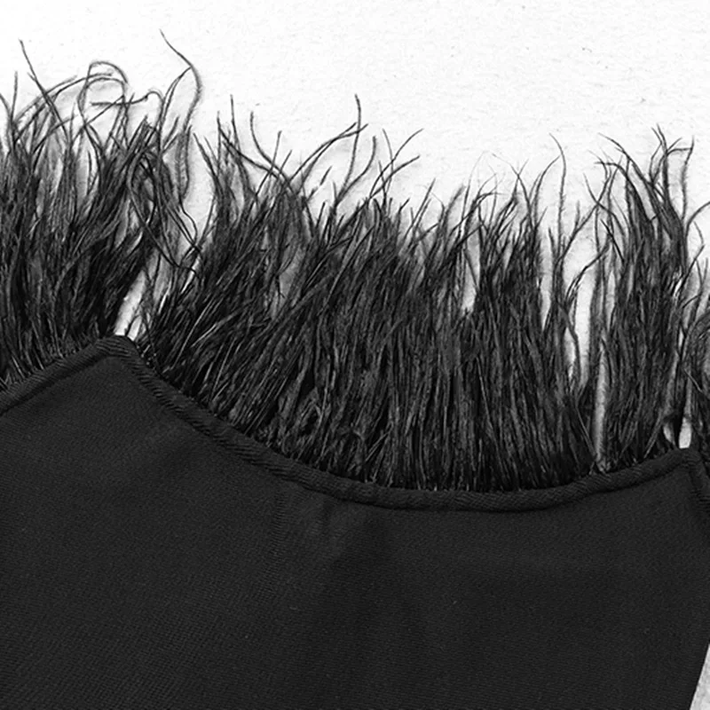 VC все Бесплатная доставка Горячая Стильная черная перо дизайн сексуальное без