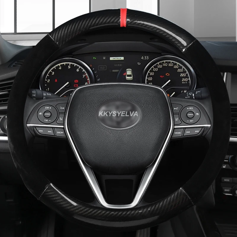 

Чехлы для руля из углеродного волокна, 38 см, для Toyota CHR Vios Yaris Camry Corolla