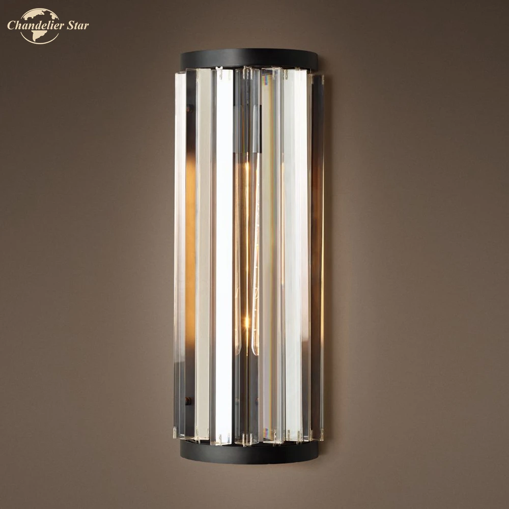 

Industrial Vintage Wall Lamp for Living Room Bedroom Loft Staircase Simple & Modern Lustres K9 Crystal Wall LIghts