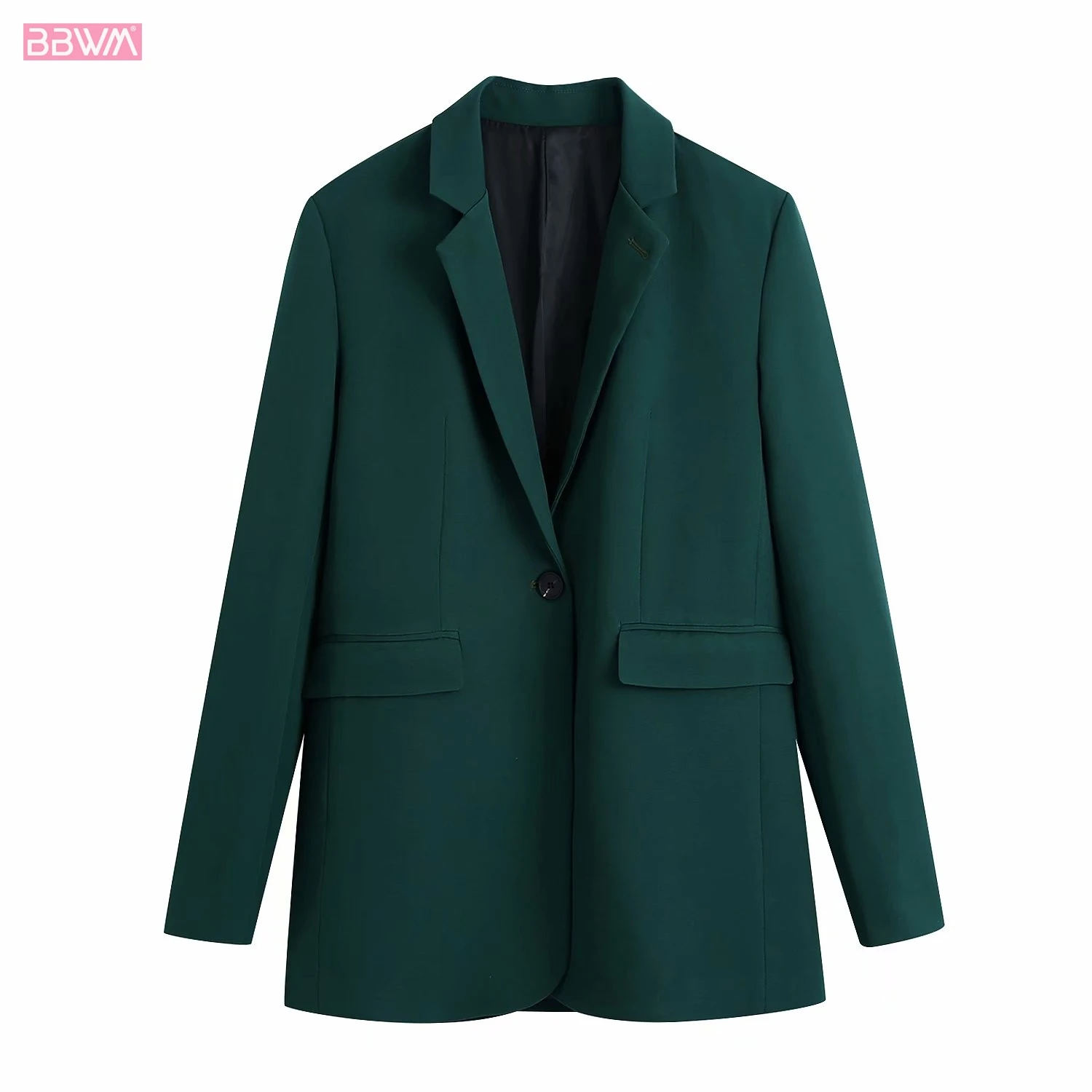 

Fashion Office Women Long Sleeve Lapel Jacket Coat Vintage Single Button Back Ventilation Chic Female Tops Veste