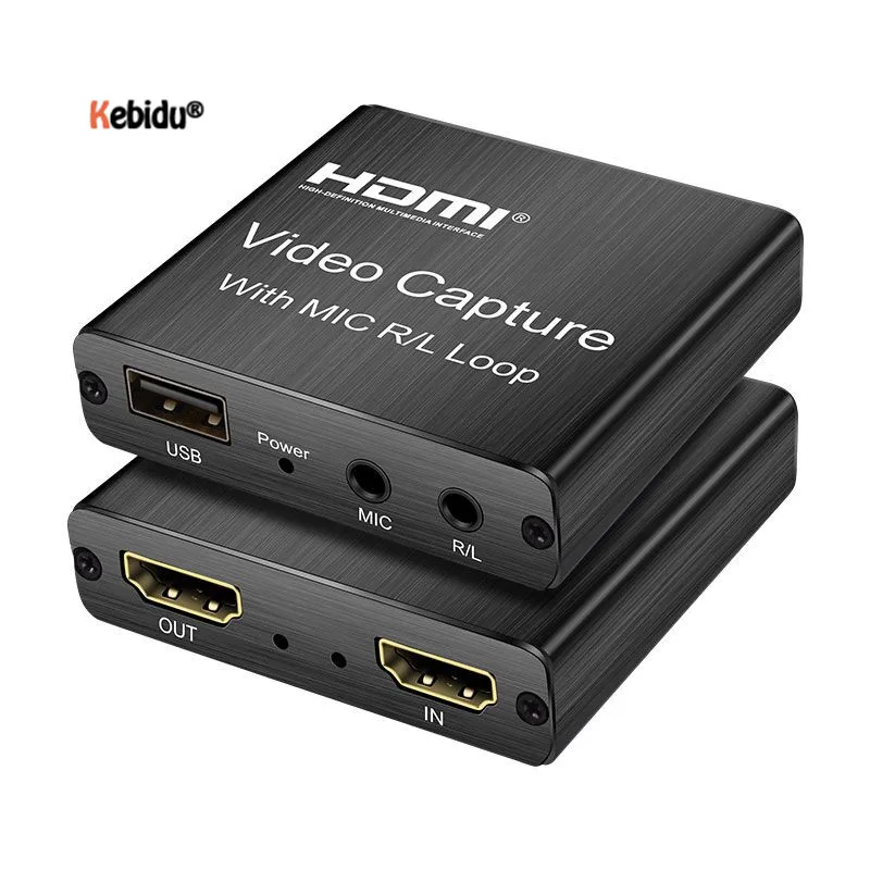 Kebidumei 4K HDMI-совместим с USB 2 0 карта захвата Запись видео Коробка микрофон вход 3 5 мм