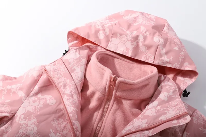 Jacket Coat Women Print Waterproof Windbreaker Ladies Autumn Winter Warm Ski Fleece Korean Oversized Hooded | Спорт и развлечения