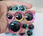 Эксклюзивный дизайн 400 шт --- 12141620253035 мм Новая игрушка безопасные глаза 3D куклы глаза + блестящая ткань + шайба-вариант стиля