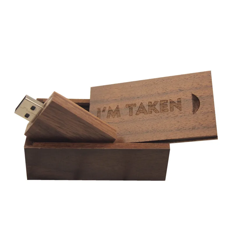 Деревянный USB-флеш-накопитель с коробкой 4 ГБ 8 16 32 64 свадебный подарок для