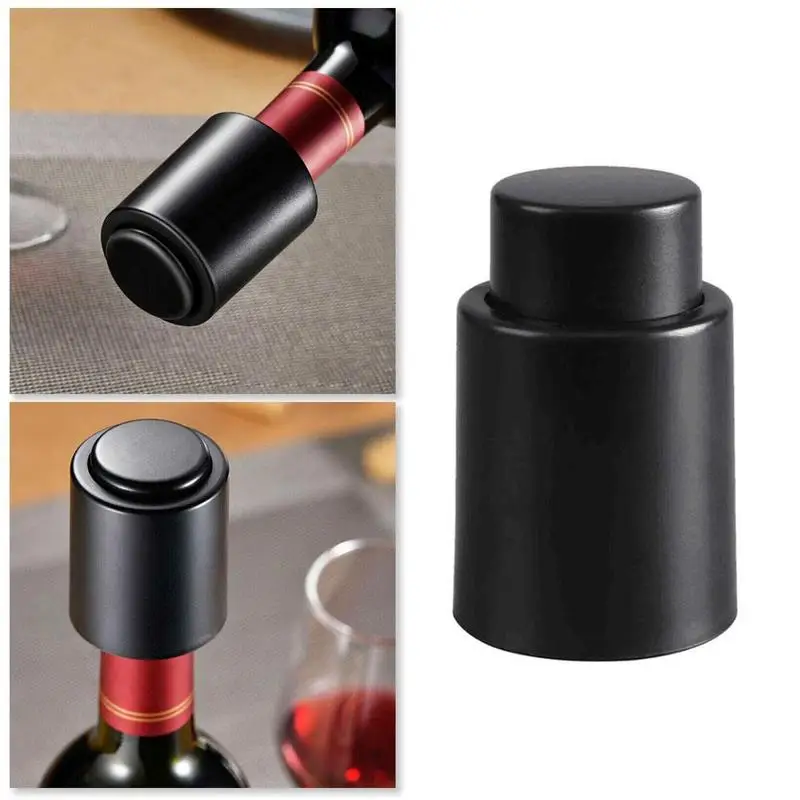 

1pcs Black Wine Corks Wine Bottle Champagne Stopper Saver Restaurant Bar Kitchen Vacuum Preserver Sealer Tool Pump X6C2