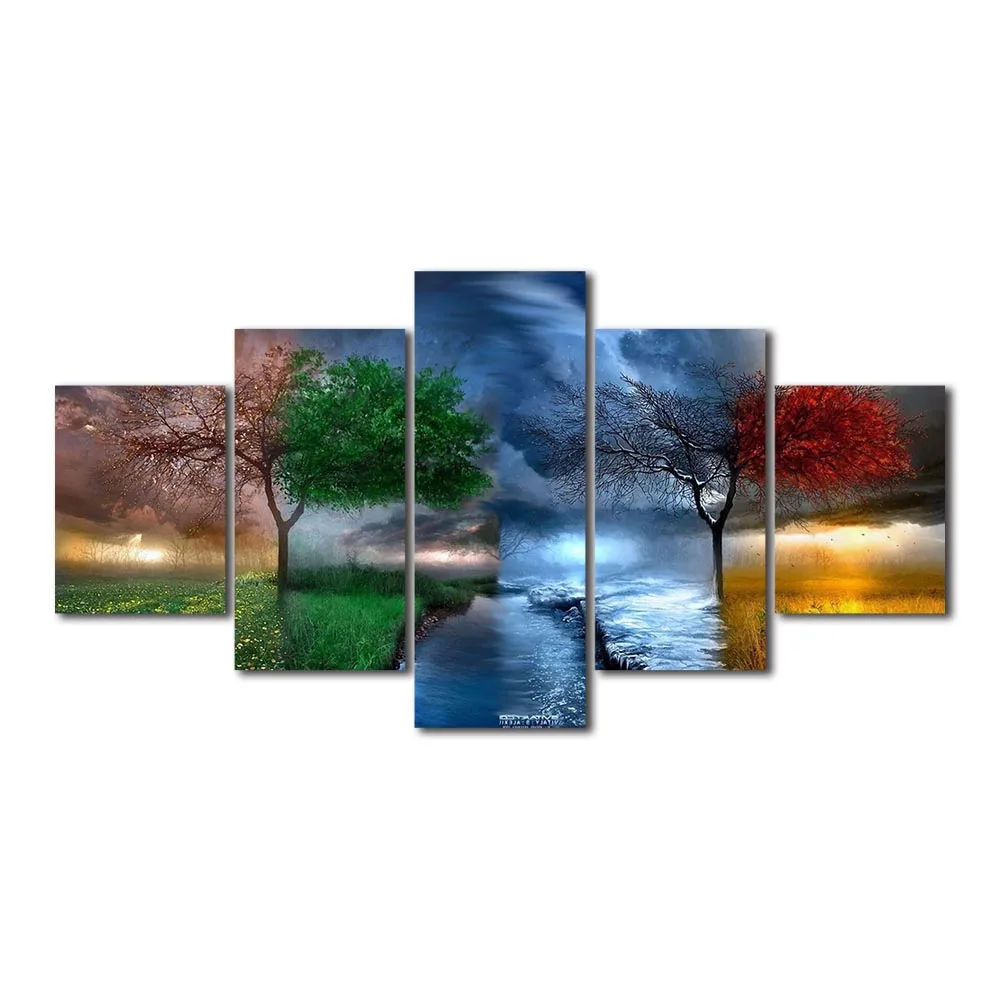 

No Frame HD Home Decoration Printing Seasons Landscape Poster Canvas Wall Art Oil Painting Living Room Decoration