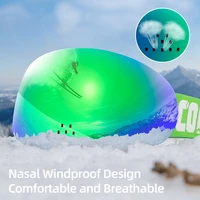 clear version magnetic snow ski goggles with nasal windproof double layers uv400 anti fog snowboard ski mask glasses men women